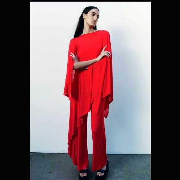 Zara Strapless Jumpsuit NWT - Red S - Picture 4 of 4